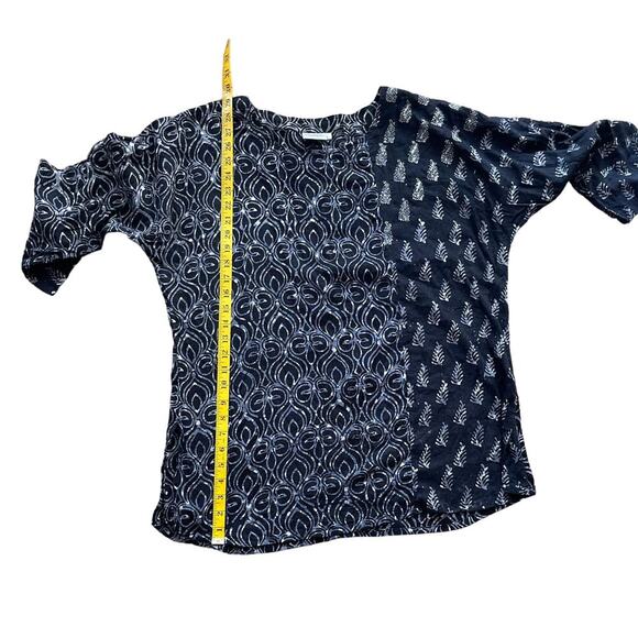 Dignity Not Charity Womens Large Blue Tunic Blouse Long Sleeve Lightweight - Picture 7 of 9